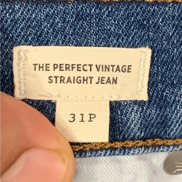 Madewell The Perfect Vintage Straight Jeans Blue Cropped Women's Petite Size 31P - Picture 3 of 16